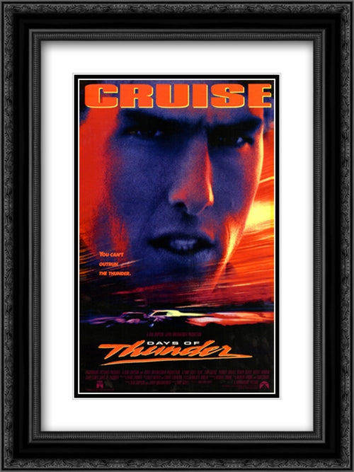 Days of Thunder 18x24 Black Ornate Wood Framed Movie Poster with Double Matting