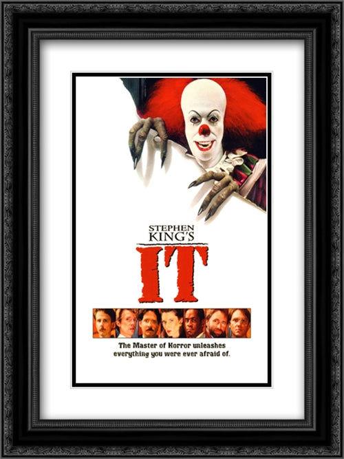 It 18x24 Black Ornate Wood Framed Movie Poster with Double Matting