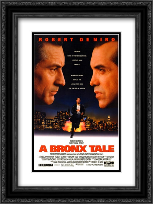 A Bronx Tale 18x24 Black Ornate Wood Framed Movie Poster with Double Matting
