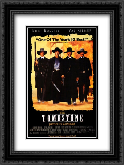 Tombstone 18x24 Black Ornate Wood Framed Movie Poster with Double Matting