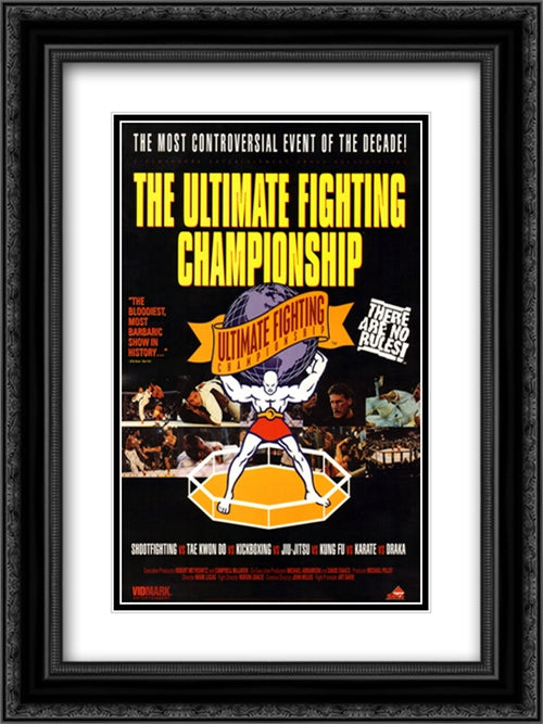 UFC Ultimate Fighting Championship 18x24 Black Ornate Wood Framed Movie Poster with Double Matting