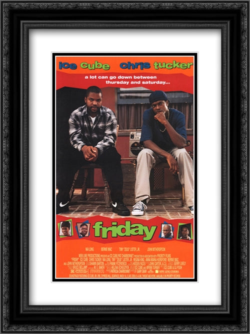 Friday 18x24 Black Ornate Wood Framed Movie Poster with Double Matting