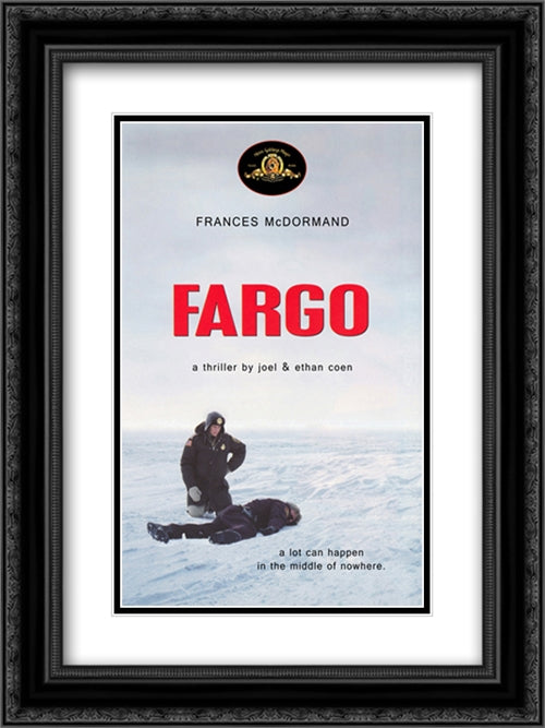 Fargo 18x24 Black Ornate Wood Framed Movie Poster with Double Matting