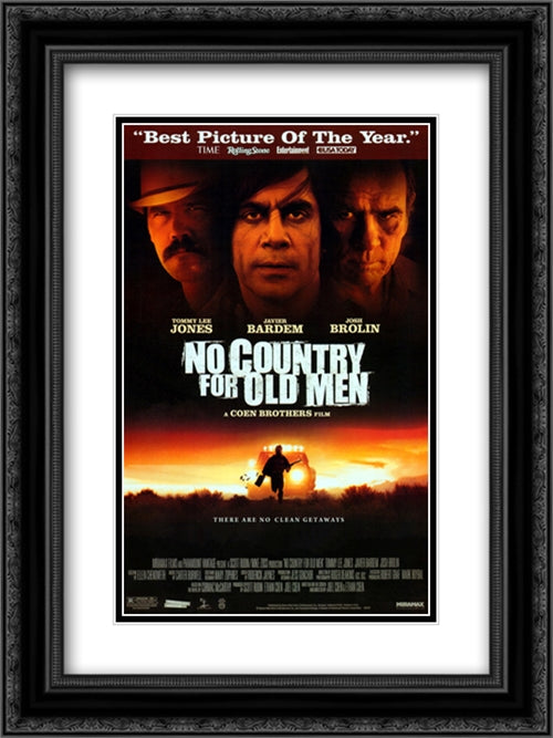 No Country For Old Men 18x24 Black Ornate Wood Framed Movie Poster with Double Matting