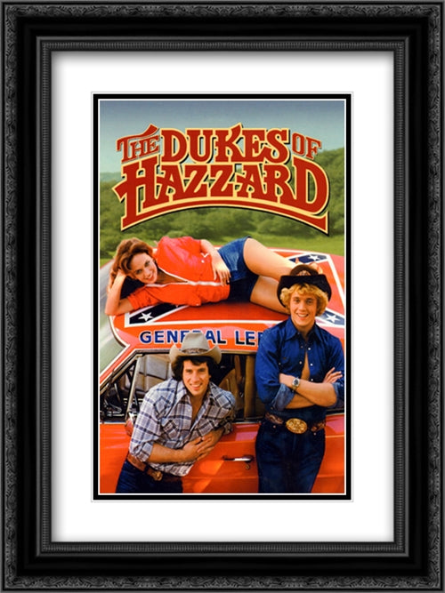 The Dukes of Hazzard 18x24 Black Ornate Wood Framed Movie Poster with Double Matting