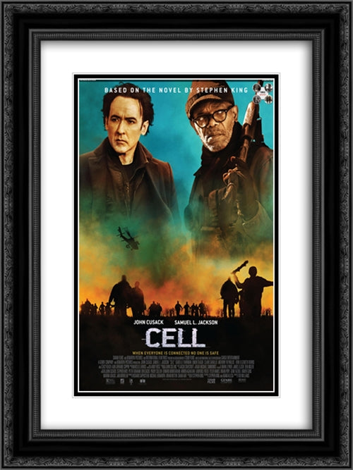 Cell 18x24 Black Ornate Wood Framed Movie Poster with Double Matting