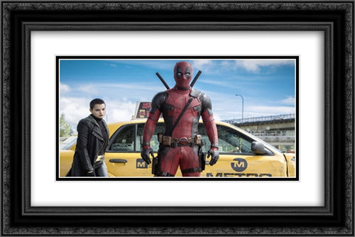 Deadpool 24x16 Black Ornate Wood Framed Movie Poster with Double Matting