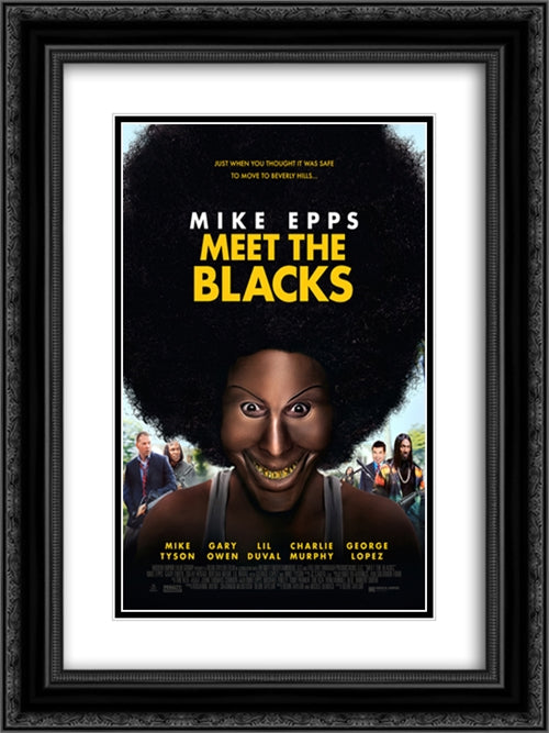 Meet the Blacks 18x24 Black Ornate Wood Framed Movie Poster with Double Matting