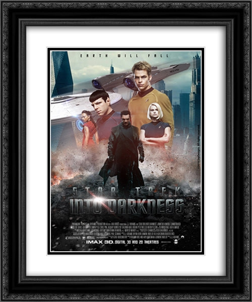 Star Trek Into Darkness 20x24 Black Ornate Wood Framed Movie Poster with Double Matting
