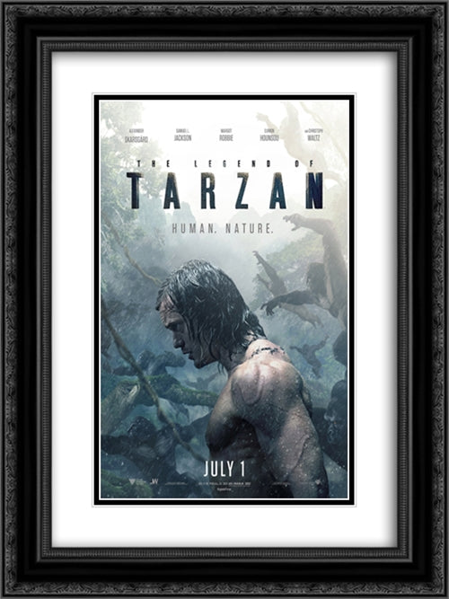 The Legend of Tarzan 18x24 Black Ornate Wood Framed Movie Poster with Double Matting