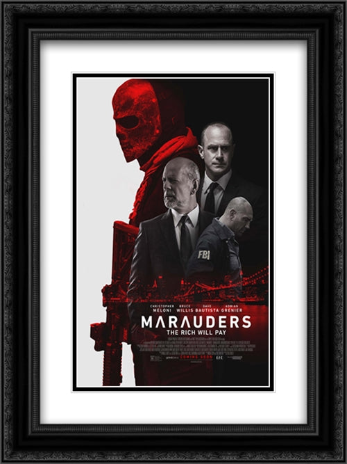 Marauders 18x24 Black Ornate Wood Framed Movie Poster with Double Matting