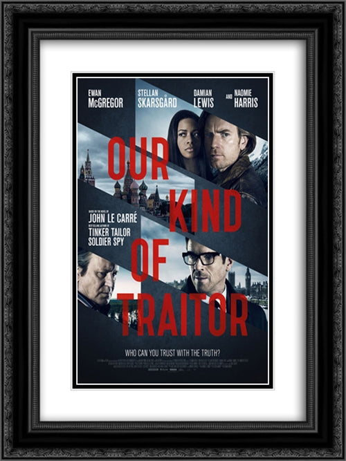 Our Kind of Traitor 18x24 Black Ornate Wood Framed Movie Poster with Double Matting