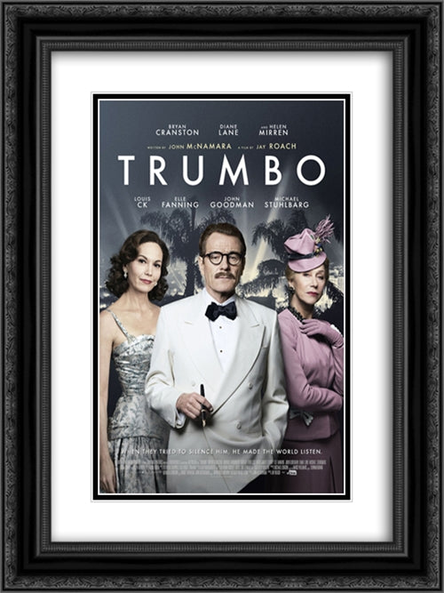 Trumbo 18x24 Black Ornate Wood Framed Movie Poster with Double Matting