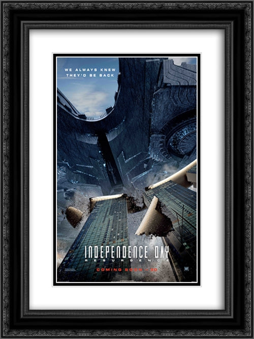 Independence Day Resurgence 18x24 Black Ornate Wood Framed Movie Poster with Double Matting