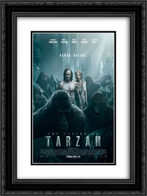 The Legend of Tarzan 18x24 Black Ornate Wood Framed Movie Poster with Double Matting