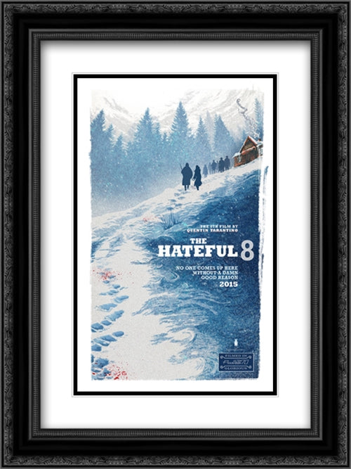 The Hateful Eight 18x24 Black Ornate Wood Framed Movie Poster with Double Matting
