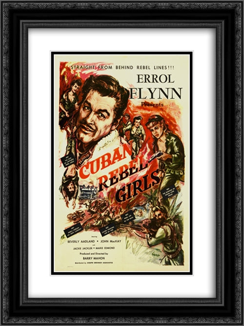 Cuban Rebel Girls 18x24 Black Ornate Wood Framed Movie Poster with Double Matting