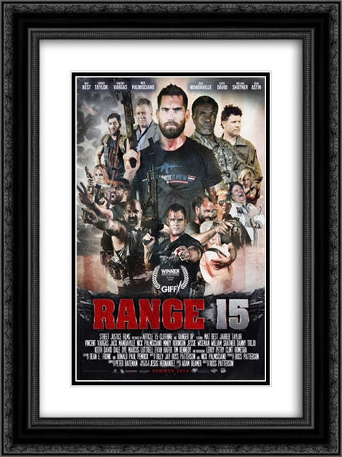 Range 15 18x24 Black Ornate Wood Framed Movie Poster with Double Matting