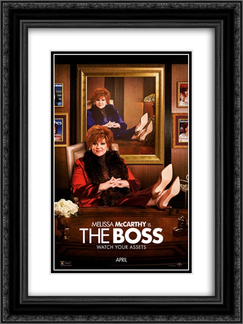 The Boss 18x24 Black Ornate Wood Framed Movie Poster with Double Matting