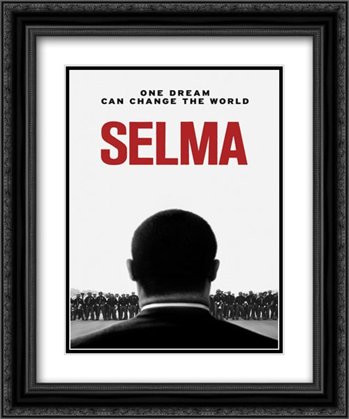 Selma 20x24 Black Ornate Wood Framed Movie Poster with Double Matting