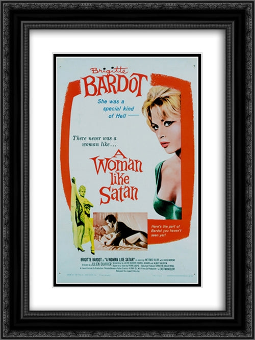 A Woman Like Satan 18x24 Black Ornate Wood Framed Movie Poster with Double Matting