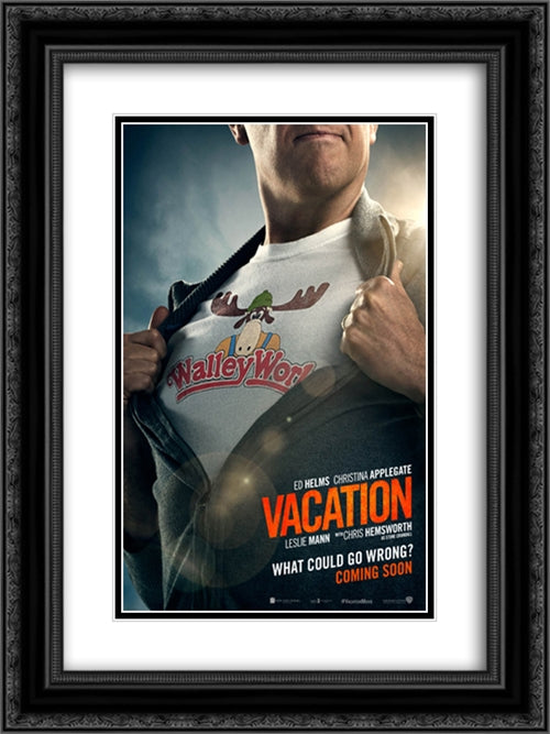 Vacation 18x24 Black Ornate Wood Framed Movie Poster with Double Matting