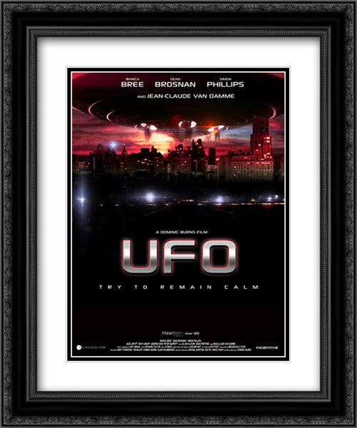 UFO 20x24 Black Ornate Wood Framed Movie Poster with Double Matting