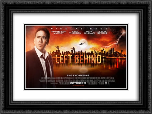Left Behind 24x18 Black Ornate Wood Framed Movie Poster with Double Matting