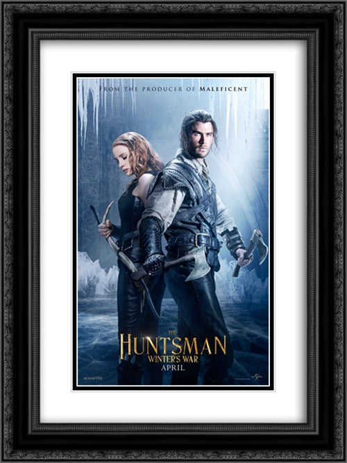 The Huntsman 18x24 Black Ornate Wood Framed Movie Poster with Double Matting