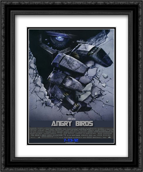 Angry Birds 20x24 Black Ornate Wood Framed Movie Poster with Double Matting
