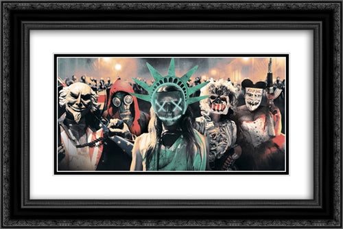 The Purge Election Years 24x16 Black Ornate Wood Framed Movie Poster with Double Matting