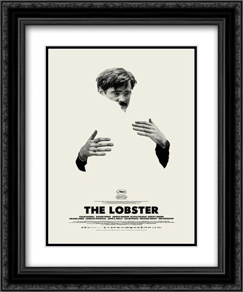 The Lobster 20x24 Black Ornate Wood Framed Movie Poster with Double Matting