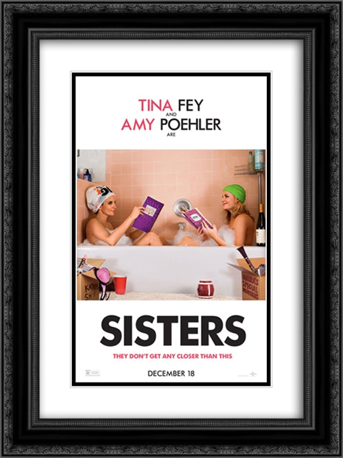 Sisters 18x24 Black Ornate Wood Framed Movie Poster with Double Matting