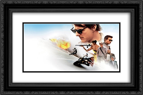 Mission Impossible Rogue Nation 24x16 Black Ornate Wood Framed Movie Poster with Double Matting