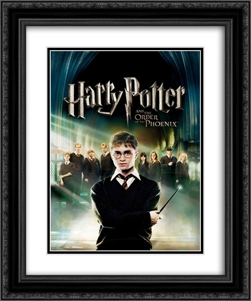 Harry Potter and the Order of the Phoenix 20x24 Black Ornate Wood Framed Movie Poster with Double Matting