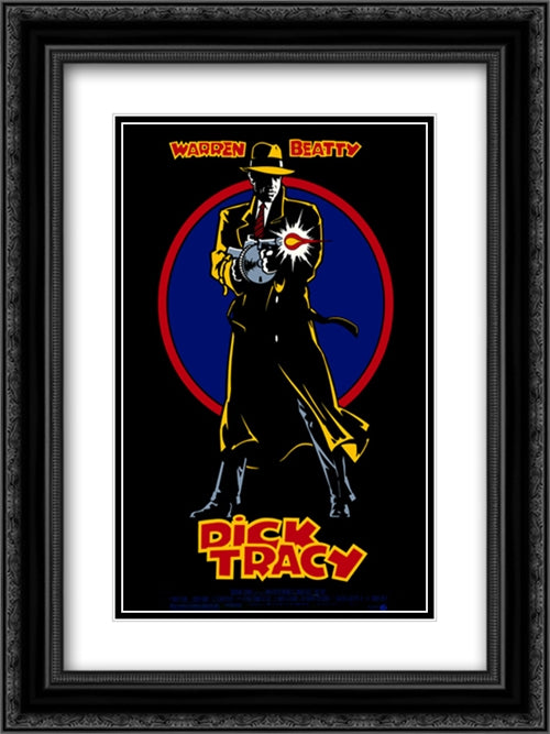 Dick Tracy 18x24 Black Ornate Wood Framed Movie Poster with Double Matting