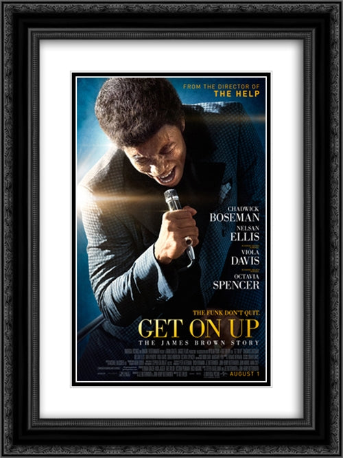 Get on Up 18x24 Black Ornate Wood Framed Movie Poster with Double Matting