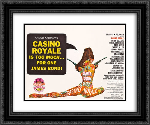 Casino Royale 007 James Bond 24x20 Black Ornate Wood Framed Movie Poster with Double Matting