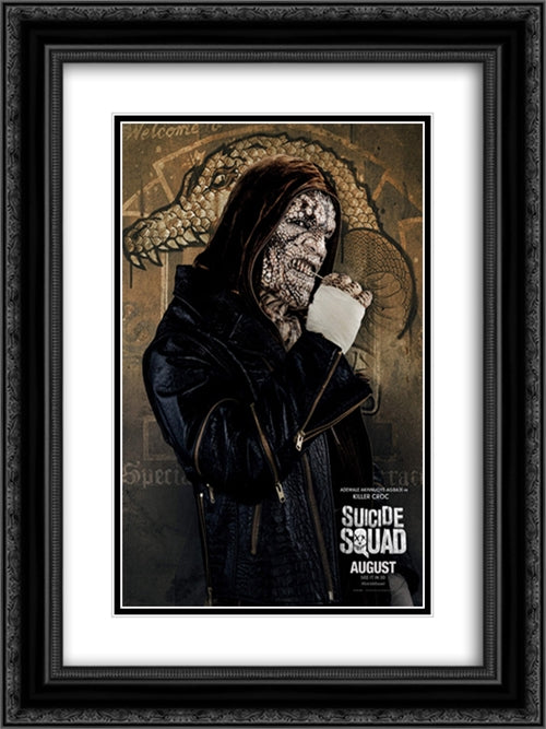 Suicide Squad 18x24 Black Ornate Wood Framed Movie Poster with Double Matting