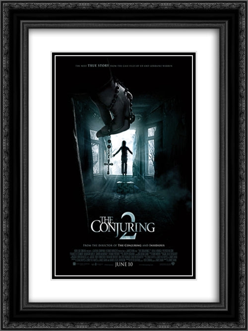 The Conjuring 2 18x24 Black Ornate Wood Framed Movie Poster with Double Matting