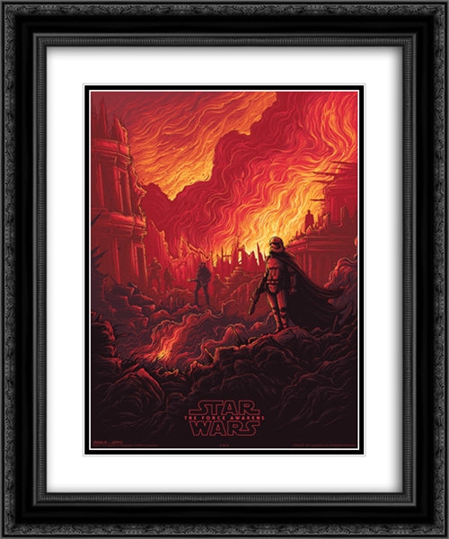 Star Wars The Force Awakens 20x24 Black Ornate Wood Framed Movie Poster with Double Matting