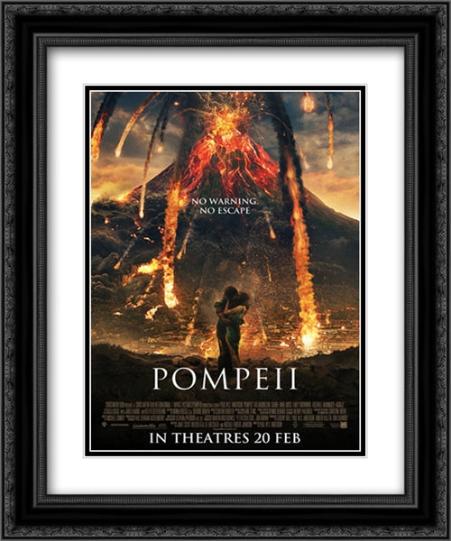 Pompeii 20x24 Black Ornate Wood Framed Movie Poster with Double Matting