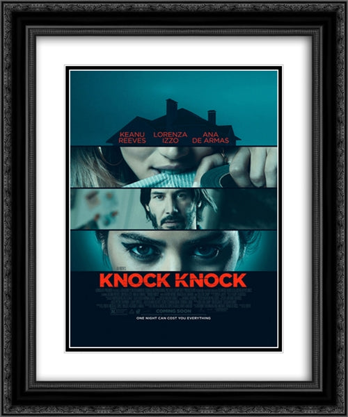 Knock Knock 20x24 Black Ornate Wood Framed Movie Poster with Double Matting
