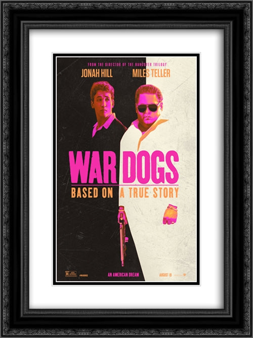 War Dogs 18x24 Black Ornate Wood Framed Movie Poster with Double Matting