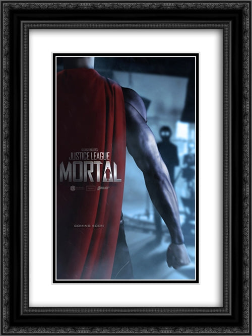 Justice League Mortal 18x24 Black Ornate Wood Framed Movie Poster with Double Matting
