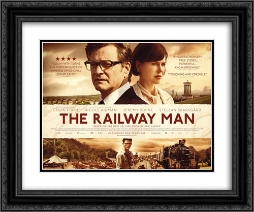The Railway Man 24x20 Black Ornate Wood Framed Movie Poster with Double Matting