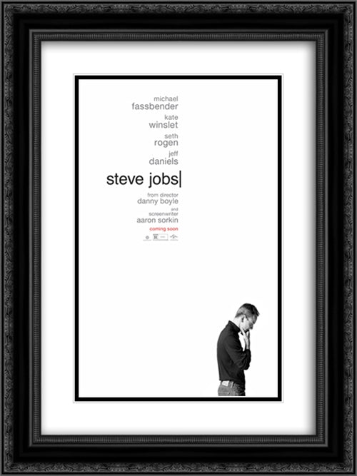 Steve Jobs 18x24 Black Ornate Wood Framed Movie Poster with Double Matting