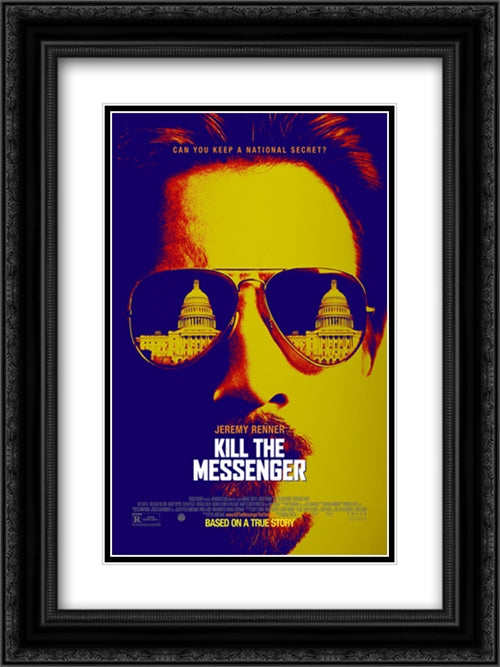 Kill the Messenger 18x24 Black Ornate Wood Framed Movie Poster with Double Matting