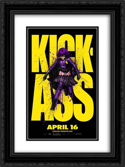 Kick Ass 18x24 Black Ornate Wood Framed Movie Poster with Double Matting