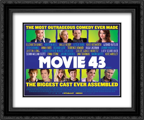 Movie 43 24x20 Black Ornate Wood Framed Movie Poster with Double Matting